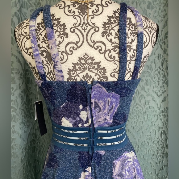 City Studio | NWT Glitter Floral Print Skater Dress - Picture 7 of 9